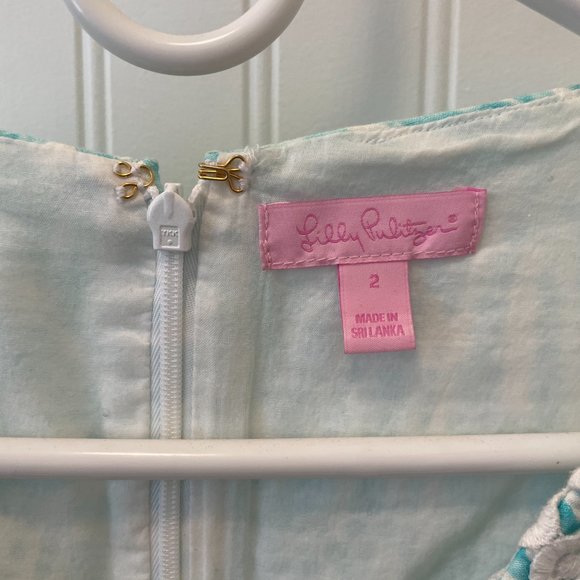 Lilly Pulitzer Macfarlane Shift Dress "Sea Cups" print in Teal - Picture 9 of 9